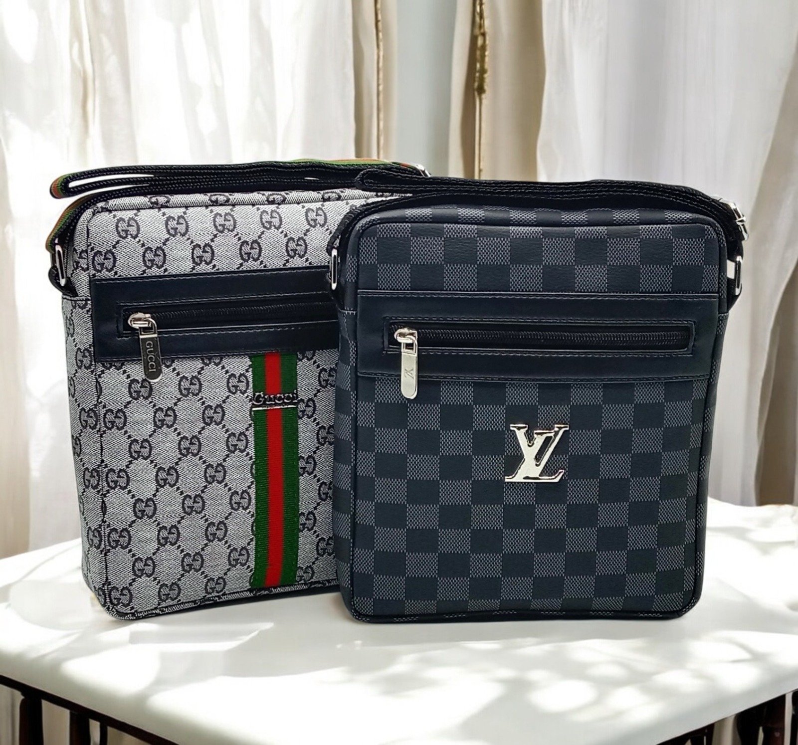 Premium Checkered Crossbody Set