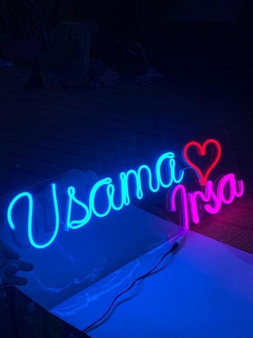 "Usama ❤ Irsa" Neon sign