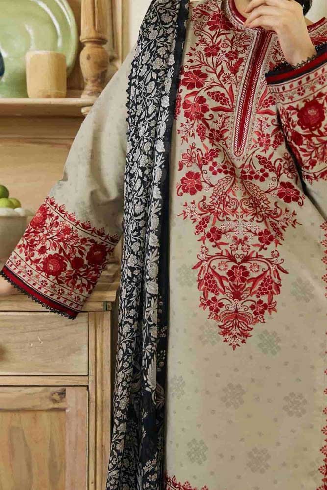 Khaadi – EC523 | Unstitched | Embroidered Lawn 3 Piece