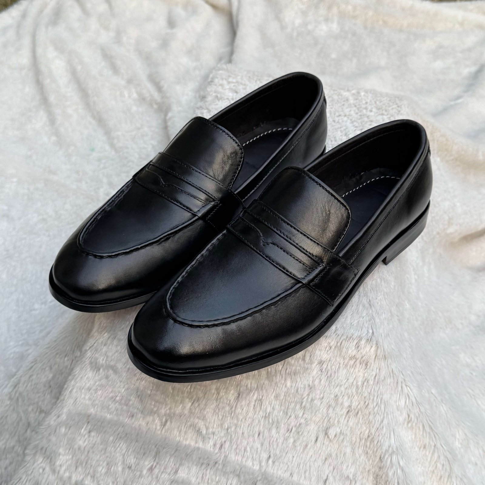 Cowcci Casual Mens Slip-on Loafers – Handmade Pure Cow Leather
