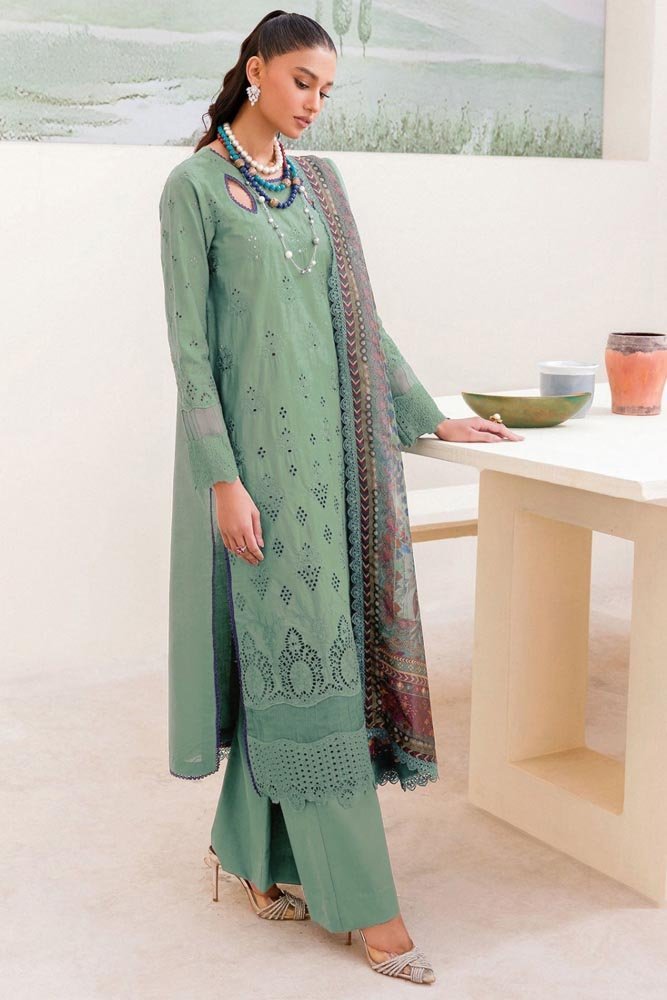 Motifz Green – EC649 | Unstitched | Embroidered 3 Piece