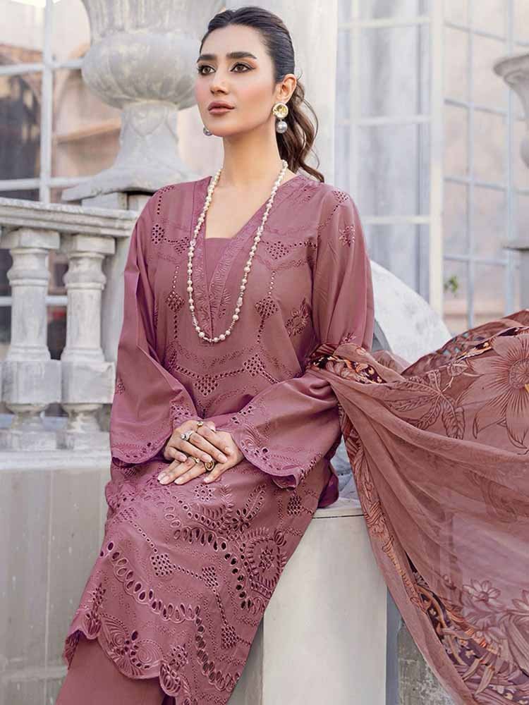 Safwa Carina – EC635 | Unstitched | Luxury Embroidered 3 Piece