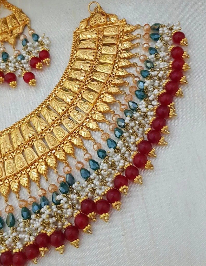 Pure Gold Luster Bridal Necklace Set